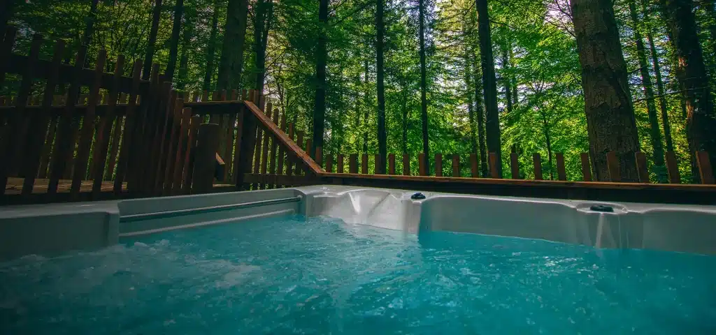 Spa dans une forêt. L'eau est analysée par ICO Spa. 