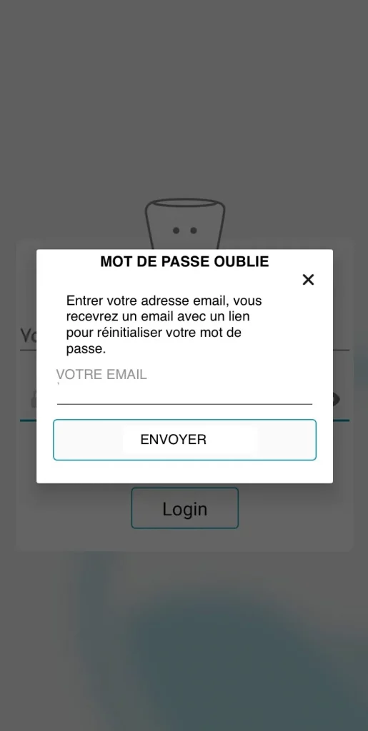 application ICO mot de passe perdu