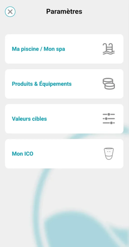 accès aux paramètres de ICO depuis l'application ICO 