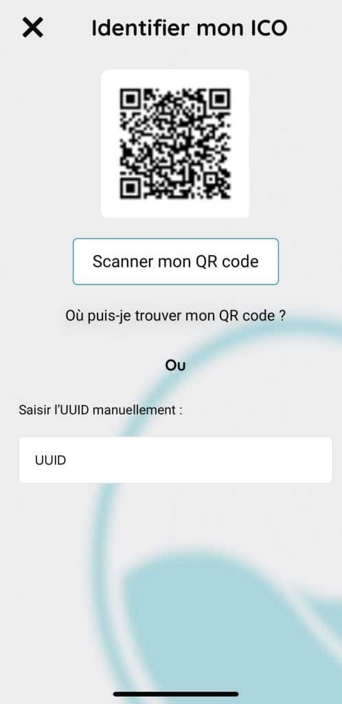 application ICO scanner le qr code pour lier votre appareil a votre smartphone. 