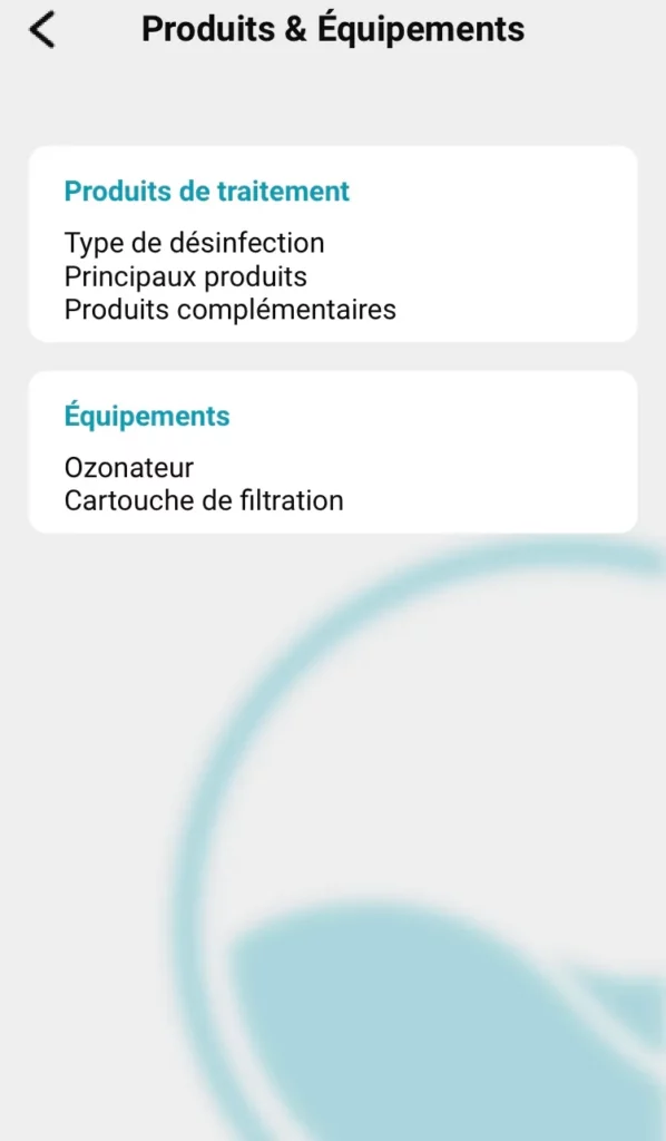 produits et équipement bassin