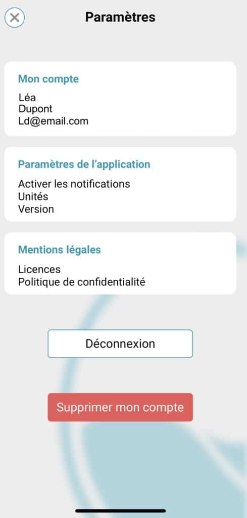 supprimer un compte sur l'application ICO 