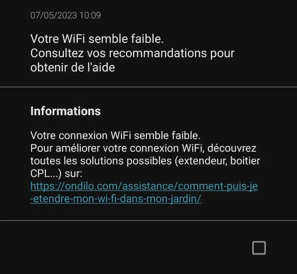 Votre wifi semble faible