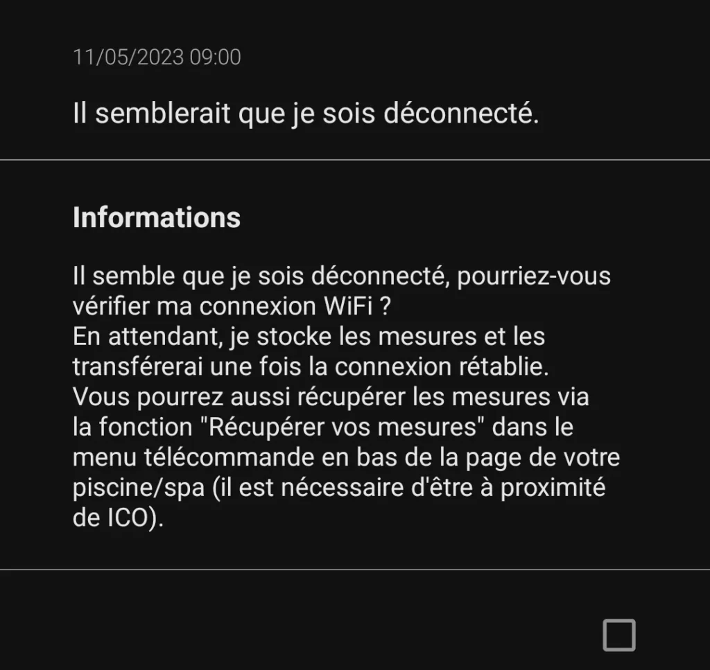 Il semblerait que je sois déconnecté