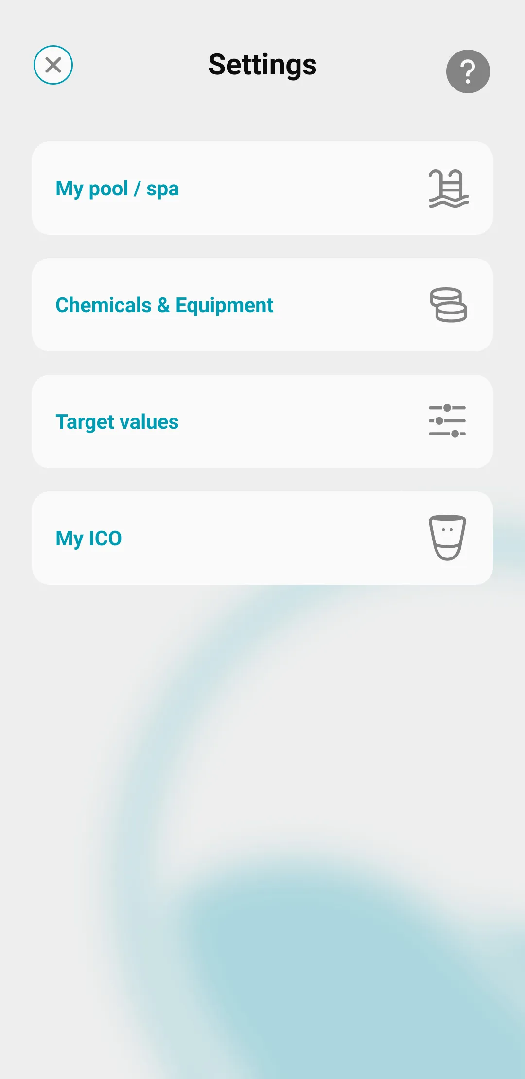 Settings in the ICO application