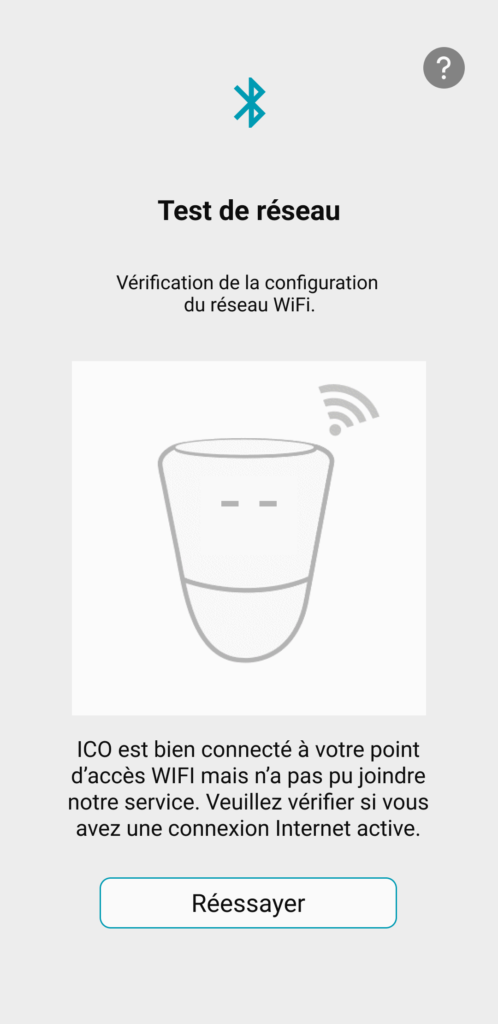 Etape 7 V2 de la connexion Wifi ICO Application - Vérification Connexion