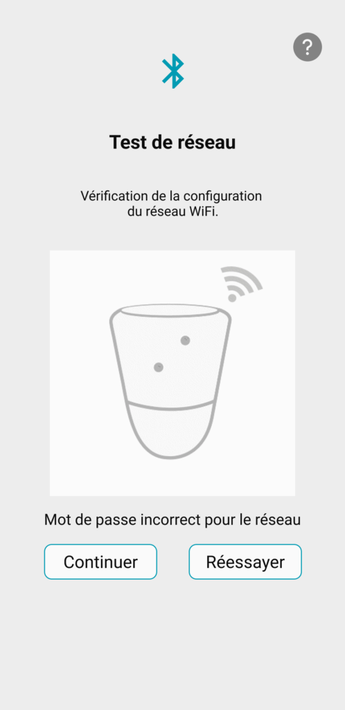 Etape 7 de la connexion Wifi ICO Application 