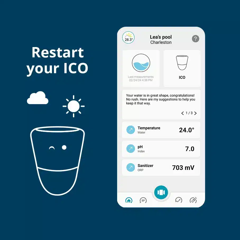 Image with Ico Pool and ICO application to reactivate the device after winter.