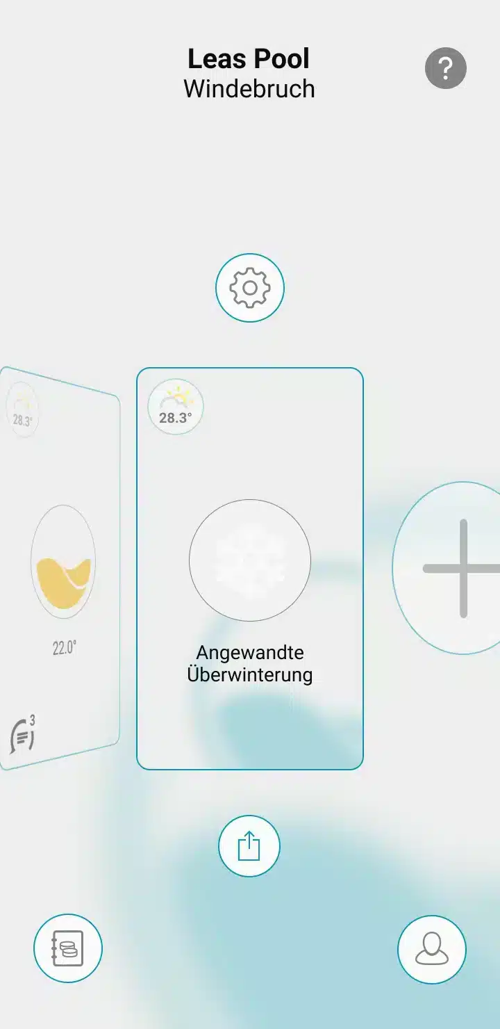 App-Startseite: Überwinterungsmodus aktiviert