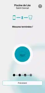 Image de l'application qui montre l'étape de calibration une fois terminée