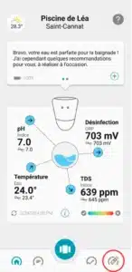 Image de l'application qui montre la page d'accueil avec son tableau de bord et l'ensemble des données