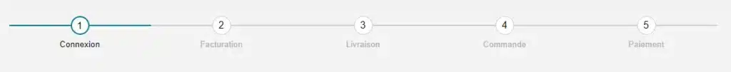 Image du site web qui montre les différentes étapes de connexion