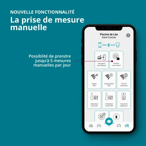 Visuel avec une image de l'application ICO qui montre la fonctionnalité prise de mesure manuelle